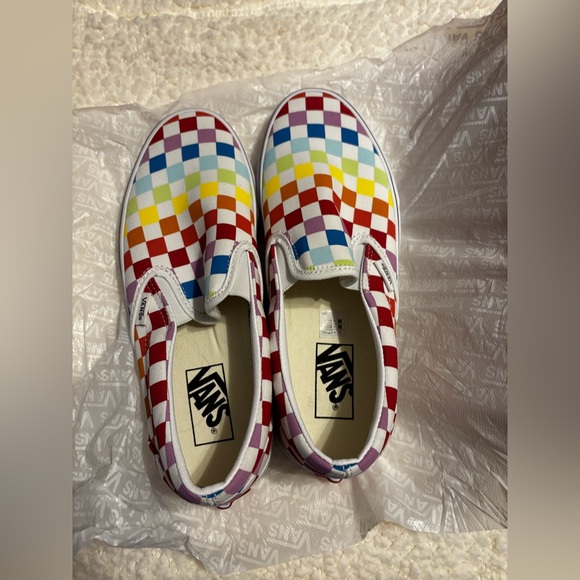 Rainbow Checkered Vans - Picture 1 of 2